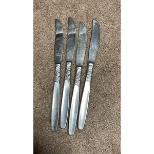 Vintage MW Montgomery Ward Stainless Steel Flatware 4 Dinner Knives